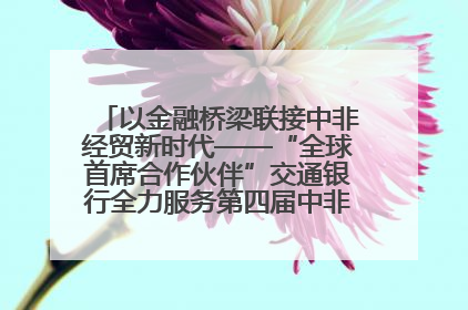 以金融桥梁联接中非经贸新时代——“全球首席合作伙伴”交通银行全力服务第四届中非经贸博览会