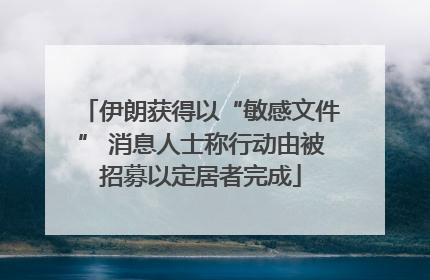 伊朗获得以“敏感文件” 消息人士称行动由被招募以定居者完成