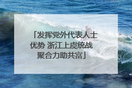 发挥党外代表人士优势 浙江上虞统战聚合力助共富