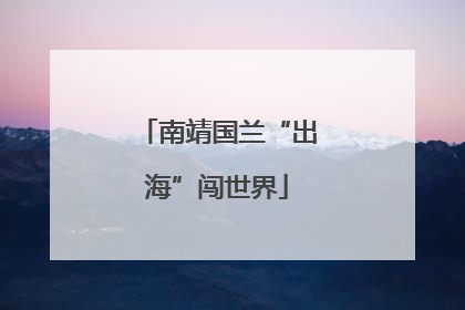 南靖国兰“出海”闯世界