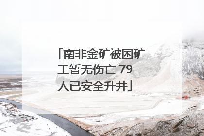 南非金矿被困矿工暂无伤亡 79人已安全升井