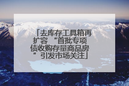 去库存工具箱再扩容 “首批专项债收购存量商品房”引发市场关注