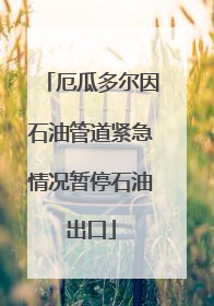 厄瓜多尔因石油管道紧急情况暂停石油出口