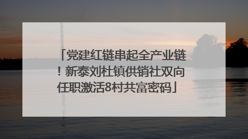党建红链串起全产业链！新泰刘杜镇供销社双向任职激活8村共富密码
