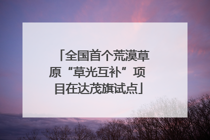 全国首个荒漠草原“草光互补”项目在达茂旗试点