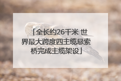 全长约26千米 世界最大跨度四主缆悬索桥完成主缆架设