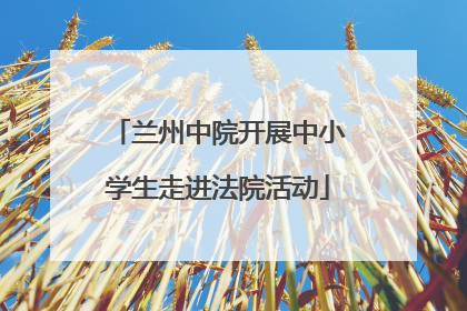 兰州中院开展中小学生走进法院活动