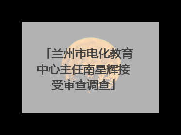 兰州市电化教育中心主任南星辉接受审查调查