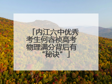 内江六中优秀考生何睿祯高考物理满分背后有“秘诀”