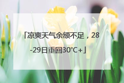 凉爽天气余额不足，28-29日重回30℃+