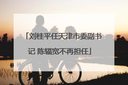 刘桂平任天津市委副书记 陈辐宽不再担任