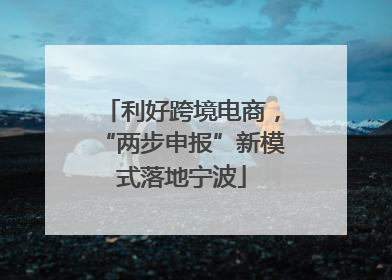 利好跨境电商，“两步申报”新模式落地宁波