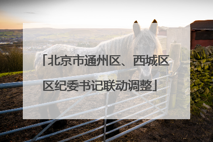 北京市通州区、西城区区纪委书记联动调整