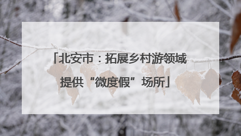 北安市：拓展乡村游领域 提供“微度假”场所