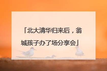 北大清华归来后，翁城孩子办了场分享会