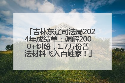 吉林东辽司法局2024年成绩单：调解2000+纠纷，1.7万份普法材料飞入百姓家！