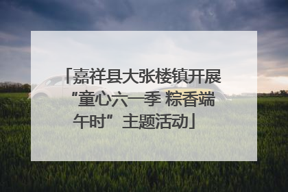 嘉祥县大张楼镇开展“童心六一季 粽香端午时”主题活动