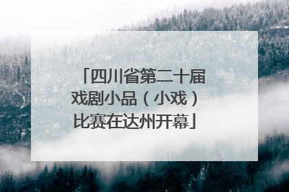四川省第二十届戏剧小品（小戏）比赛在达州开幕