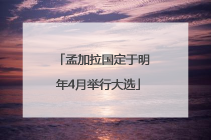孟加拉国定于明年4月举行大选
