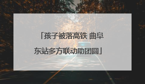 孩子被落高铁 曲阜东站多方联动助团圆