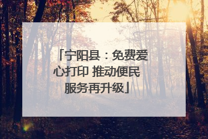 宁阳县：免费爱心打印 推动便民服务再升级
