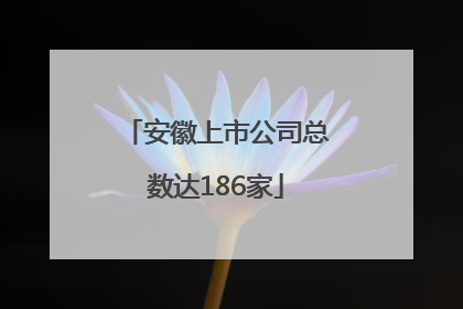 安徽上市公司总数达186家