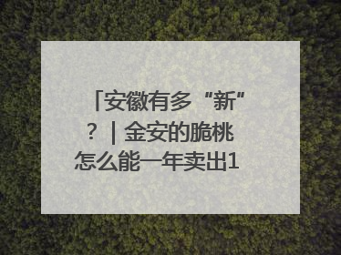 安徽有多“新”？｜金安的脆桃 怎么能一年卖出16亿元？