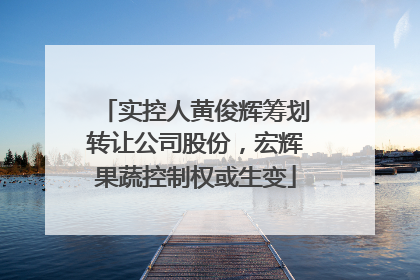 实控人黄俊辉筹划转让公司股份，宏辉果蔬控制权或生变