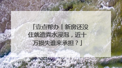 壹点帮办丨新房还没住就遭粪水浸泡，近十万损失谁来承担？