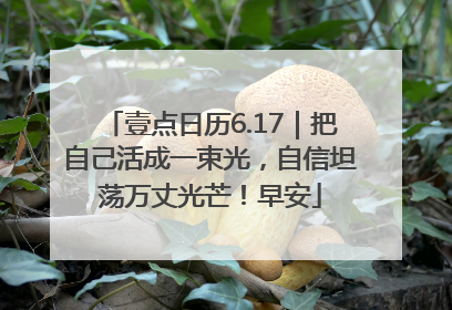 壹点日历6.17｜把自己活成一束光，自信坦荡万丈光芒！早安