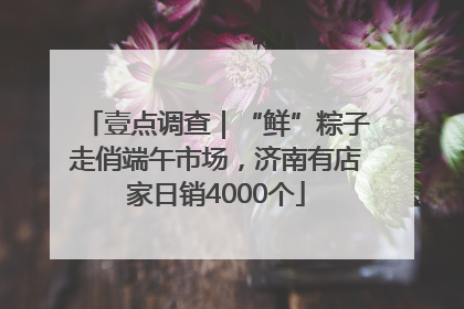 壹点调查｜“鲜”粽子走俏端午市场，济南有店家日销4000个