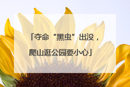 夺命“黑虫”出没，爬山逛公园要小心