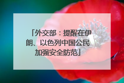 外交部：提醒在伊朗、以色列中国公民加强安全防范