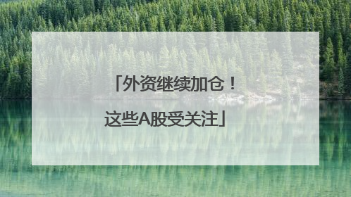 外资继续加仓！这些A股受关注