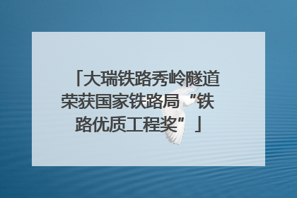 大瑞铁路秀岭隧道荣获国家铁路局“铁路优质工程奖”