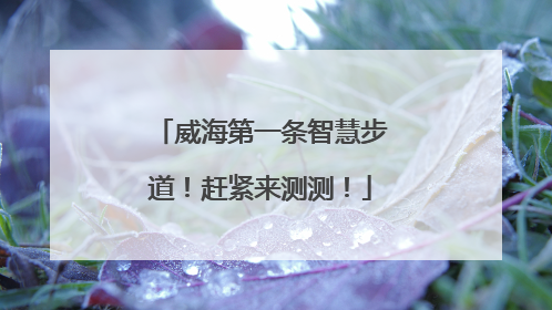 威海第一条智慧步道！赶紧来测测！