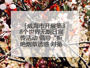 威海市开展第38个世界无烟日宣传活动 倡导“拒绝烟草诱惑 对第一支烟说不”