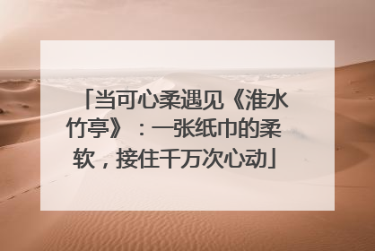 当可心柔遇见《淮水竹亭》：一张纸巾的柔软，接住千万次心动