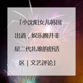 小沈阳女儿韩国出道，娱乐圈并非星二代扎堆的舒适区｜文艺评论