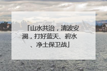 山水共治，清波安澜，打好蓝天、碧水、净土保卫战