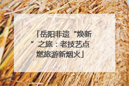 岳阳非遗“焕新”之旅：老技艺点燃旅游新烟火