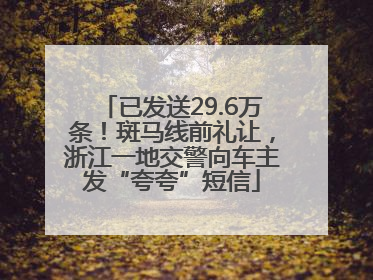已发送29.6万条！斑马线前礼让，浙江一地交警向车主发“夸夸”短信