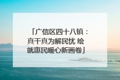 广信区四十八镇：真干真为解民忧 绘就惠民暖心新画卷