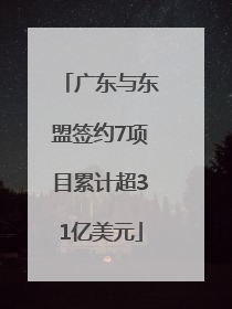 广东与东盟签约7项目累计超31亿美元