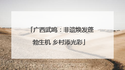 广西武鸣：非遗焕发蓬勃生机 乡村添光彩