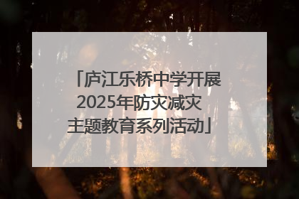 庐江乐桥中学开展2025年防灾减灾主题教育系列活动