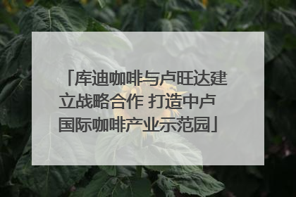 库迪咖啡与卢旺达建立战略合作 打造中卢国际咖啡产业示范园