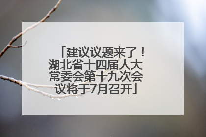 建议议题来了！湖北省十四届人大常委会第十九次会议将于7月召开