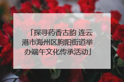探寻药香古韵 连云港市海州区朐阳街道举办端午文化传承活动