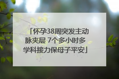 怀孕38周突发主动脉夹层 7个多小时多学科接力保母子平安